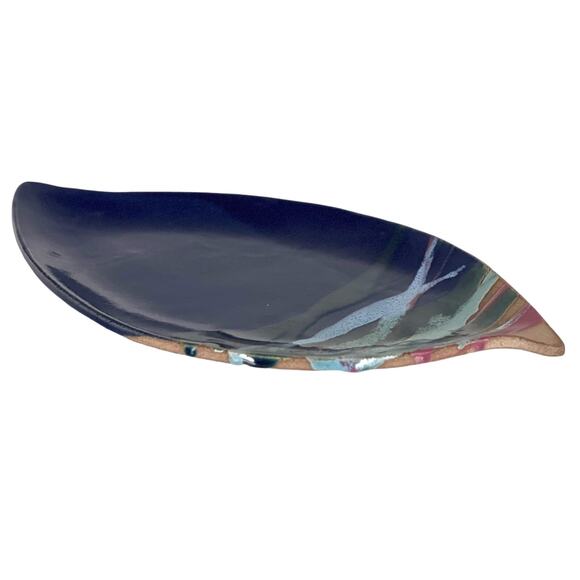 Signed Studio Stoneware Pottery SPARTAWARE Plate Platter Blue Fragrant Mushroom - Picture 2 of 7